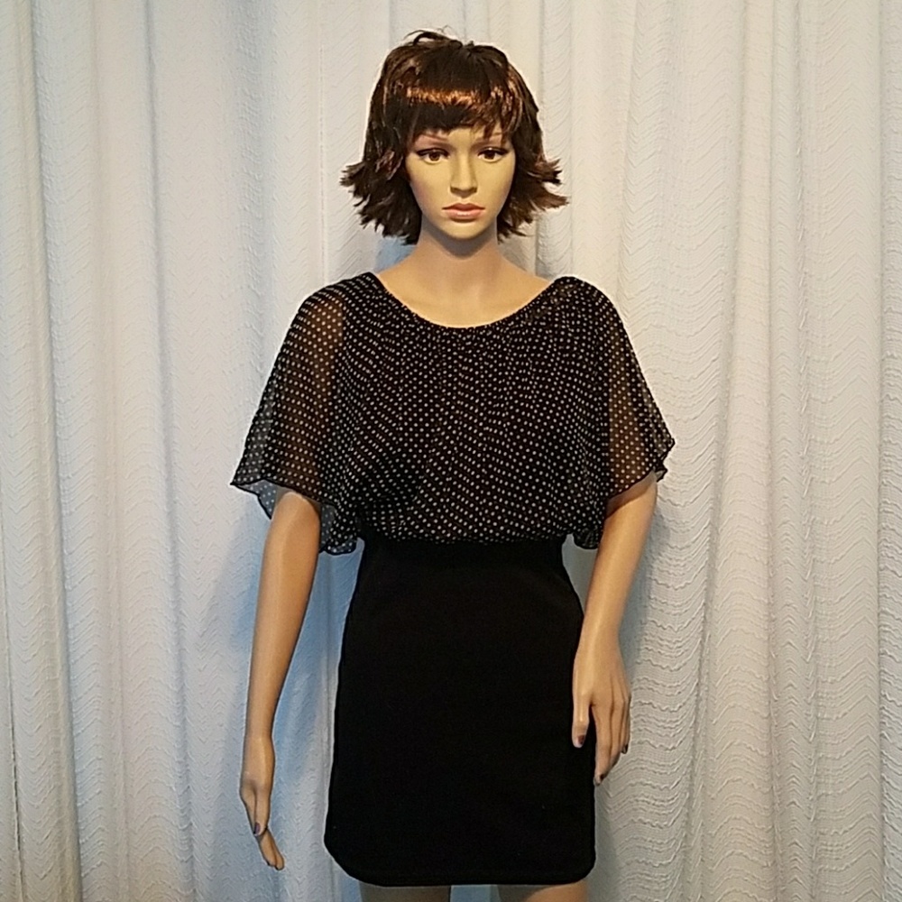 Polka Dot Fashion Black Mink Dress1